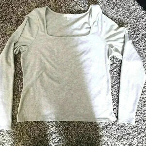 CURVEY SENSE  LONG SLEEVE GREY CROP TOP SIZE 1X